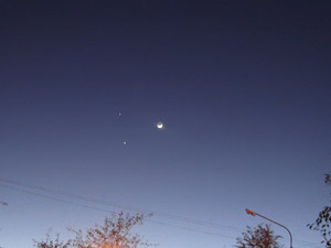 La Luna, Venus y J�piter