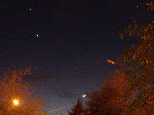 La Luna, Venus y J�piter