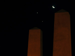 La Luna, Venus y J�piter