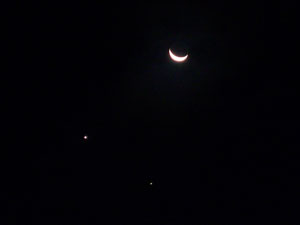 La Luna, Venus y J�piter
