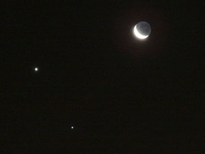 La Luna, Venus y J�piter