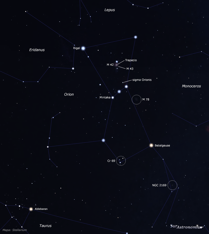 Objetos F&aacute;ciles en Orion